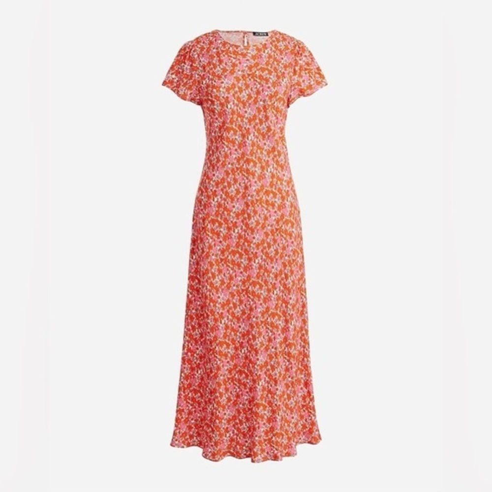 J. Crew Pink & Orange Floral Maxi Dress
